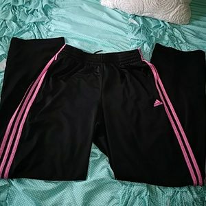 Black and pink ADIDAS pants size large